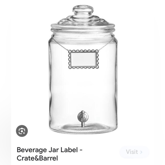 NEW - Crate & Barrel beverage jar label on chain - Picture 3 of 4